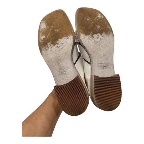 FREE PEOPLE Sun Valley Leather Open-toe D'orsay Sandals in White Size 36 US 5.5 - Picture 11 of 12